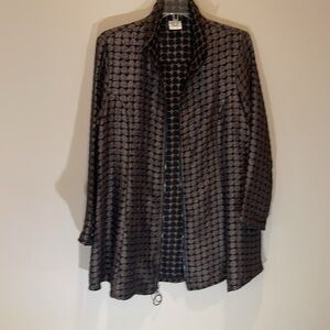 Black and Dark Taupe Patterned Evening Jacket